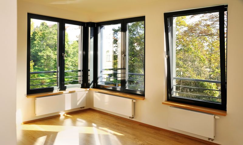 Energy-efficient casement windows in a living room